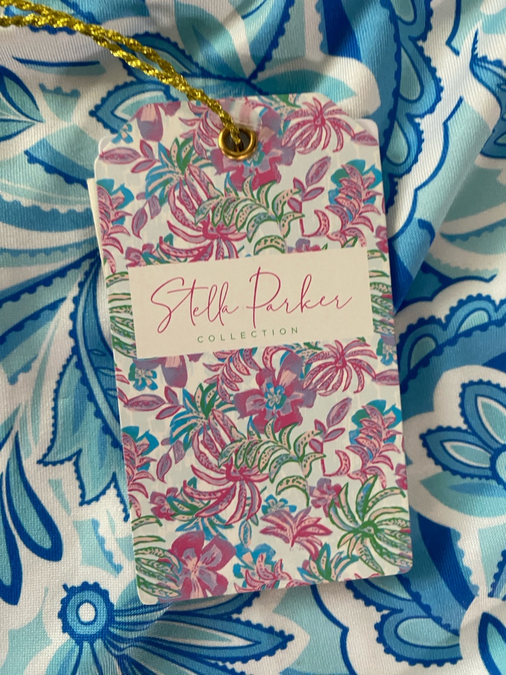 Stella Parker Blue Floral Print Women’s Lounge Pants capri length. NWT SMALL - Picture 4 of 9